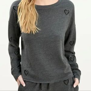 Splendid W’s Amour Sweatshirt Heather Charcoal in Size Medium